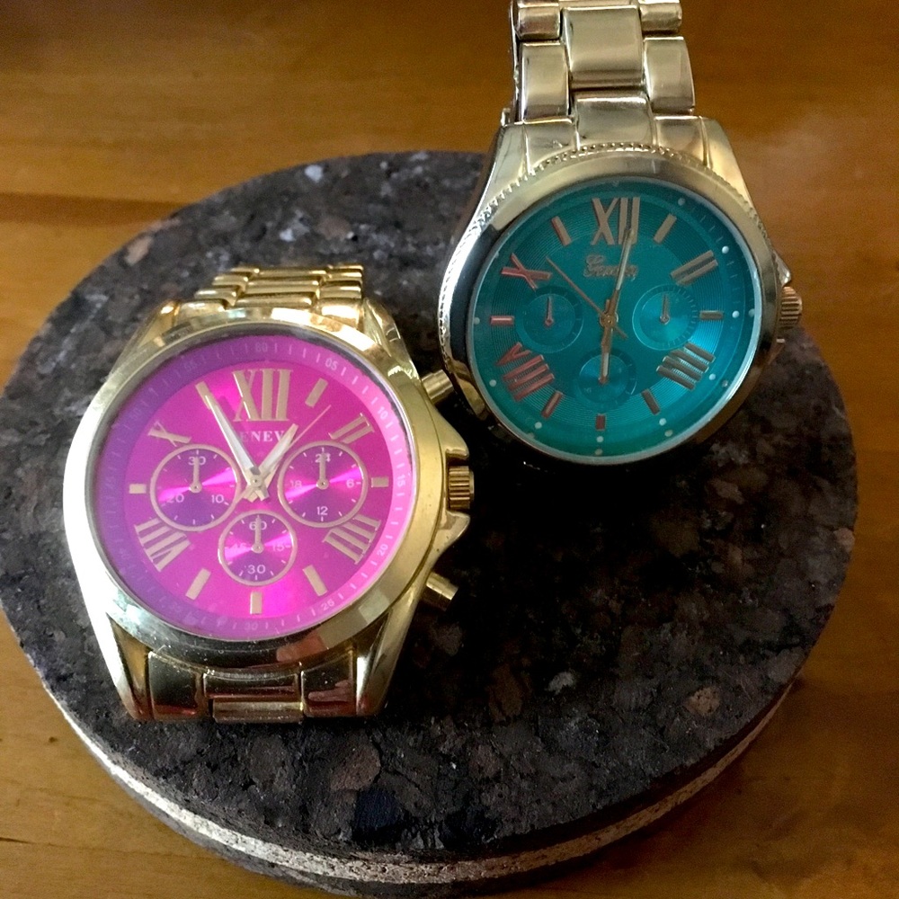 2 Geneva Boyfriend Style Watch 😊